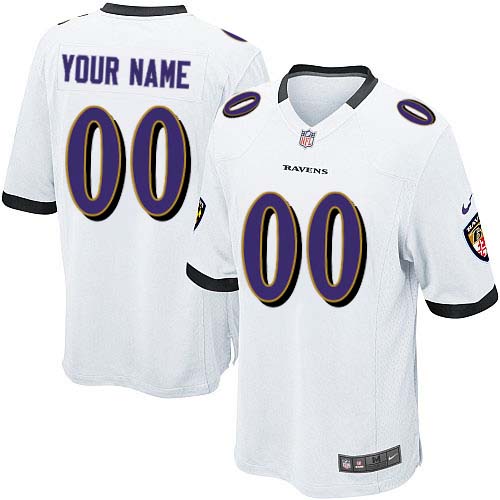 Nike Baltimore Ravens Customized White Stitched Youth NFL Jersey